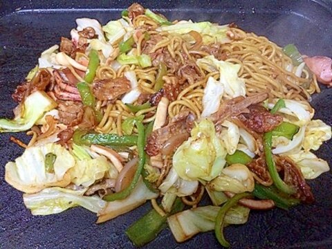 ホットプレートで屋台風焼きそば